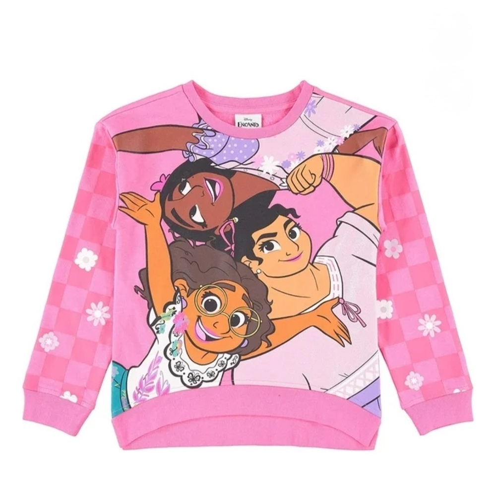 Pink Cartoon Character Sweatshirt with Crew Neck